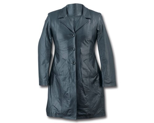 Ladies HL-311 Leather Long Coat Sz S