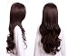 Cosplayland C460 - 70cm perruque longue bouclée théâtre Cosplay noir Marron - effet très naturel