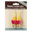 Pack of 2 Red & Yellow Fire Flame Electric Candle Lamp Replacement Light Bulbs