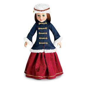 Grand Duchess Doll Outfit ~ Includes Blue Coat with Gold frogs, Long Skirt, Red Boots and White fur Hat ~ for 18