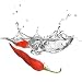 Red Pepper Dropped into Water with Splash Isolated on White - 36