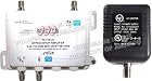 PCT 2-Port Active Return Cable TV Splitter Signal Booster/Amplifier With Modem/VoIP Telephone Bypass Feature