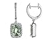 Green Amethyst Earrings with Diamonds 3.30 Carat title=