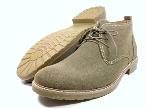 Mens Ferro Aldo Green Desert Boots Faux Suede Ankle High Lace Up