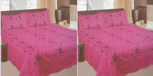 Luxury 3 Piece Comforter Plush Quilt Set Color: MAGENTA Trim Quilted Size:king