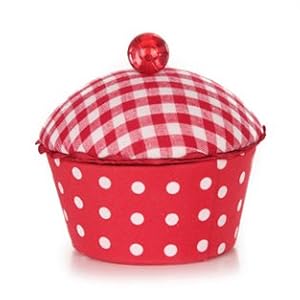 Muffin Cupcake Dose Nadelkissen rot/weiß 10x10cm: Amazon