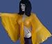 Mustard Belly dance chiffon flare top choli tribal blouse