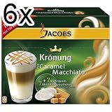 Produkt-Bild: 6 x Jacobs Kr&ouml;nung Caramel Macchiato Kaffeepads + Topping (geeignet f&uuml;r Senseo) (je 7 Kaffee Pads + Topping)