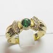 14K Yellow Gold Tsavorite and Diamond Ring