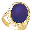 14k Gold & Lapis Greek-Key Ring- Sizes 5-9