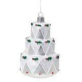 Department 56 Holly Wedding Cake Glass Ornament