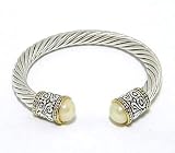 lead compliant w/ pearl and brighton look bangle bracelet