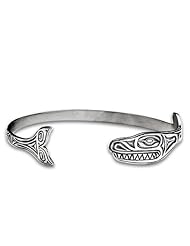 Sterling Silver Orca Northwest Coast Native American Bracelet. Made in USA.