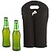 Jeeves Bottle Tote - 2 Bottle Carry Bag, Black 5mm Neoprene