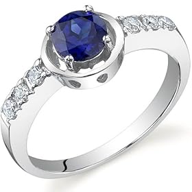Sleek and Classy 0.75 carats Sapphire Ring in Sterling Silver Size 5 Free Shipping