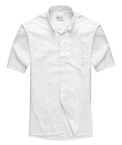 Ivyrobes Mens Tab-Collar Short Sleeves Clergy Shirt White