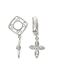 Storywheel® Cross Dangle Bead / Charm in 925 Sterling Silver