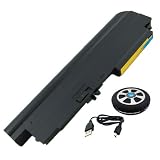 6 Cell IBM ThinkPad R61 T61 T61p R61i T400 R400 Battery Replacement (ONLY for 14-inch wide Screen Laptops ) with USB Hub