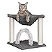 Furhaven Pet Cat Furniture | Tiger Tough Plush Cat Tree Hammock Self-Grooming Entertainment Playground, Silver, One Size