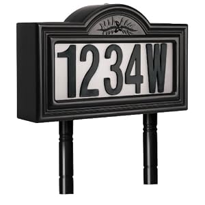 Pine Top 508-0011 Solar Address Number Night Light, Plastic, Black by Pine Top Sales