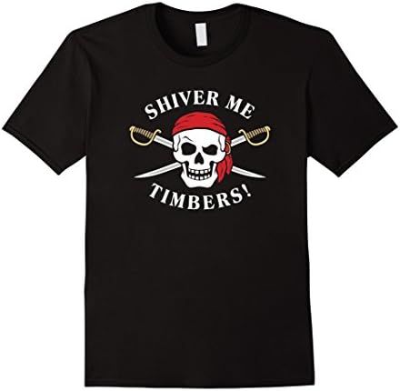 Men's Shiver Me Timbers! Pirate T-Shirt Large Black