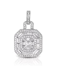14K White Gold 1.14cttw Round Diamond Pendant