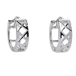 EXP Sterling Silver Diamond Patterned Ring Style Earrings