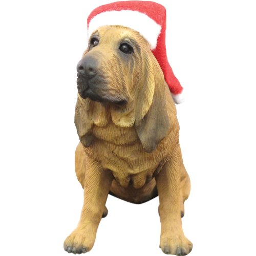 Sandicast Bloodhound with Santa Hat Christmas Ornament