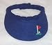 Golf Visor Terry Cloth Navy with Embroidered Flag on Green