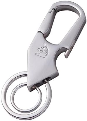 Car Key Rings, LGGE Luxury Stainless Steel Metal Keychain Tags with Special Double Ring Designs