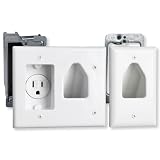 Datacomm 50-3321-WH-KIT Flat Panel TV Cable Organizer Remodeling Kit with Power Outlet (White)