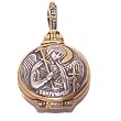 Russian Orthodox Medallion Ladinka - 24K Thick Gold and 925 silver (2.1 cm or 0.85 inches) Fedorov`s original masterpiece