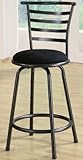Set of 2 24"H Counter Height Stools Microfiber Seat Gunmetal Gray Finish