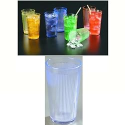 Carlisle 12 oz Crystalon, Ribbed Texture, Long Lasting Polycarbonate Tumbler / Color: Ocean Blue RimGlow / Quantity: One Dozen (12)