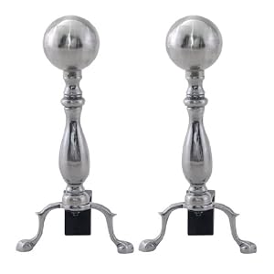 Satin Antique Solid Brass Medium Ball Andirons