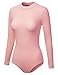 Doublju Womens Basic Trendy Ribbed Knit Bodysuit