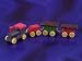 Miniature Painted Toy Railroad 4 pc Set
