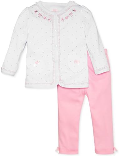 Kids Headquarters Baby Girls Long Sleeve Jacket &amp; Pants Set Pink &amp; White, 12M