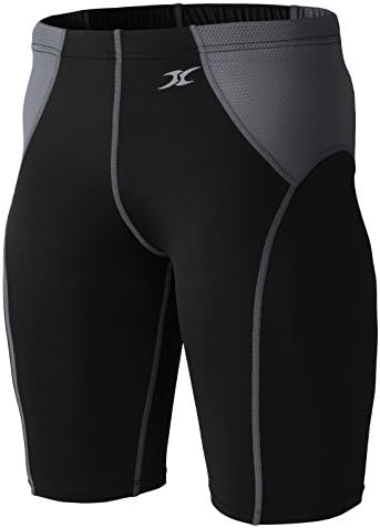 H2H SPORT Mens Skin Tights Compression Base Layer Running Leggings Shorts With Mesh GRAY US 28W/Asia XXL (KMBSP091)
