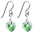 Titanium Heart August Birthstone Earrings Made with SWAROVSKI ELEMENTS