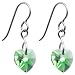 Titanium Heart August Birthstone Earrings Made with SWAROVSKI ELEMENTS