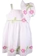 Good Lad Infant Baby Toddlers Girls New White Flowered Applique Pipe Dress with Bloomers and Hat-5