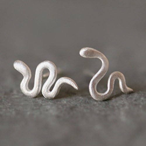 Mini Mismatched Snake Stud Earrings in Sterling Silver