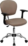 Mid-Back Coffee Brown Mesh Task Chair with Arms and Chrome Base