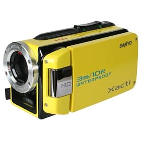 Sanyo VPC-WH1EYL HD Waterproof Dual Video & Photo Camera - Yellow