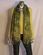 Love Shop Silk Scarf Light Green & Yellow