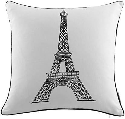 BEIBEITEX Eiffel Tower Decor Throw Pillow Cover Cushion Case 18x18 Inch