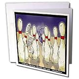 Londons Times Funny Music Cartoons - Bowling Pin Writes Last Will And Testament - Greeting Cards-12 Greeting Cards with envelopes