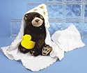 Baby Hooded Bath Towel and Washcloth Set ~ with Playful Ducky Print