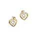 14K Yellow Gold 0.01 ct. Diamond and 3 MM Pearl Heart Earrings